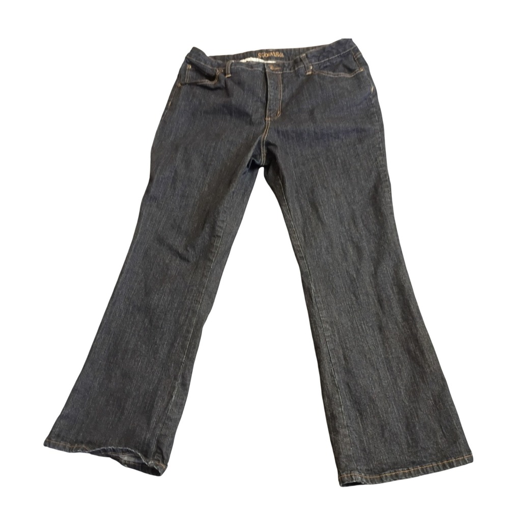 St. Johns Bay Bootcut Jeans Womens 18S Dark Wash Secretly Slender Denim
